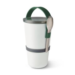 Black+Blum Original zweiteilige Snackbox mit Löffel 0,9 l, oliv, BAO-BP010