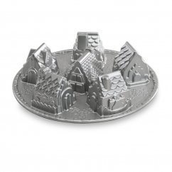Nordic Ware mini baking tray with 6 moulds Village, 6 cup silver, 81948
