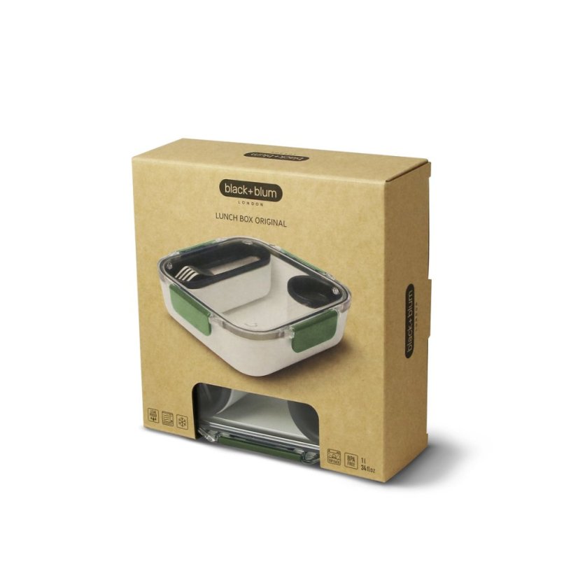 Black+Blum Original Jausenbox mit Gabel 1 l, oliv, BAO-BA010