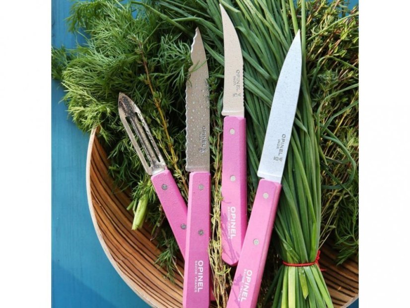 Opinel Les Essentiels N°114 vegetable knife 7 cm, pink, 002037