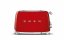 SMEG 50's Retro Style Toaster 4x4, red, TSF03RDEU