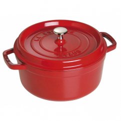 Staub Cocotte cast iron pot with lid, cherry, 30 cm / 8,35 l