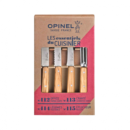 Opinel Les Essentiels Olive knife and scraper set 4 pcs, 002163