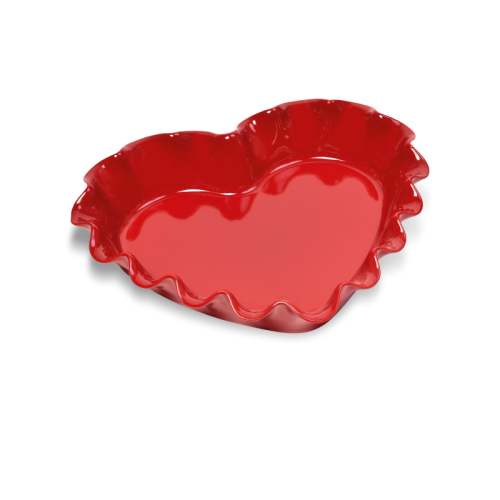 Emile Henry Ruffled heart-shaped cake tin, garnet, 346177