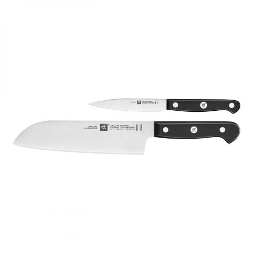 Zwilling Gourmet 2er-Set Messer, Santokumesser 18 cm und Spießmesser 10 cm, 36130-002