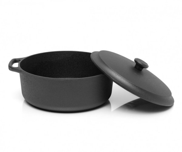 Skeppshult Casserole cast iron pot 28 cm/5,5 l, cast iron lid, black, 0500