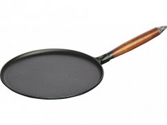 STAUB Pancake griddle black, wooden handle 28cm