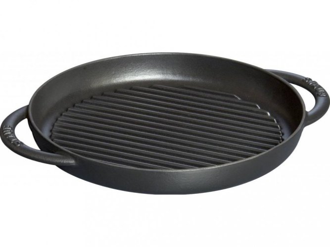 STAUB Grill pan with two handles 30 cm black