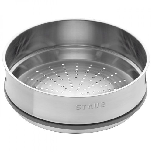 Staub Cocotte round pot with steaming insert 26 cm/5,2 l black, 1133825