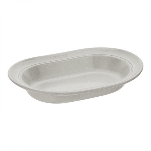 Keramický oválny tanier Staub 25 cm, biela hľuzovka, 40508-030