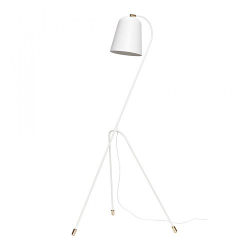 Floor lamp, metal, white/brass - 990606