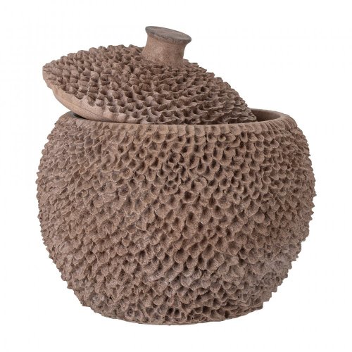 Cassia Bowl w/Lid, Brown, Polyresin - 82052420