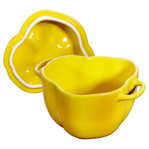 Staub Cocotte Keramik-Backform in Form einer Paprika 12 cm/0,47 l, gelb, 40500-324