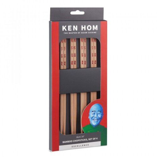 Ken Hom Bambus-Essstäbchen, 4er-Set, KH512