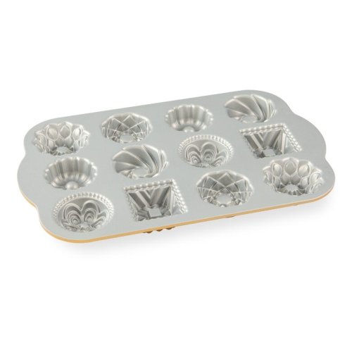 Nordic Ware mini baking sheet with 12 Charms moulds, gold 12 cup, 85677