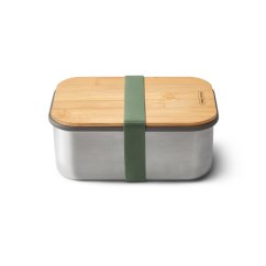 Black+Blum Snackbox mit Bambusdeckel 1,25 l, oliv, BAM-SB-L010