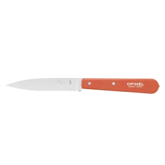 Opinel Les Essentiels N°113 gezacktes Schälmesser 10 cm, orange, 001921