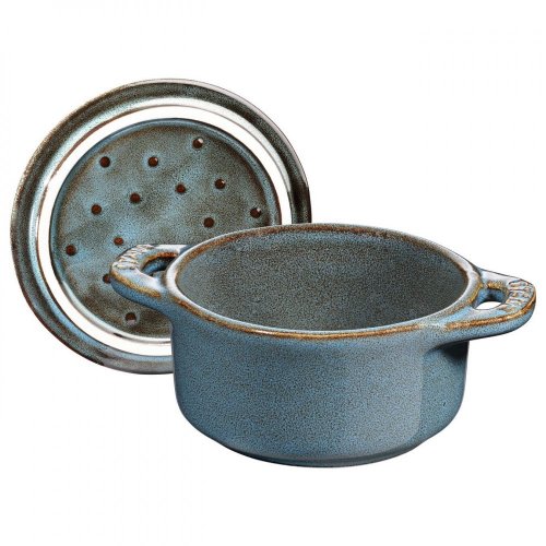 Staub Cocotte Mini keramický plech na pečenie 10 cm/0,2 l, starožitná modrá, 40512-000