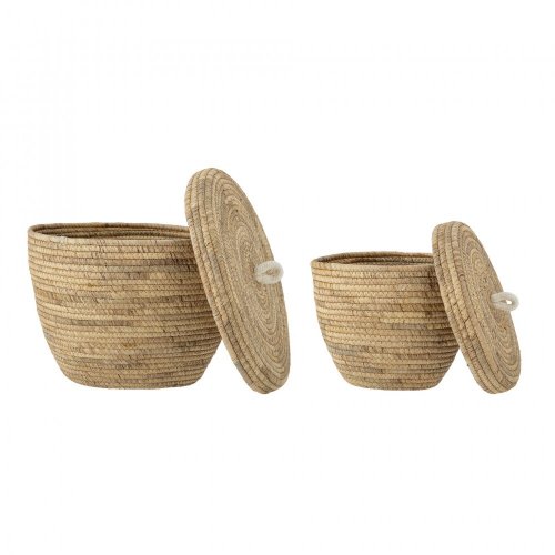 Noi Basket w/Lid, Nature, Water Hyacinth - 82056667