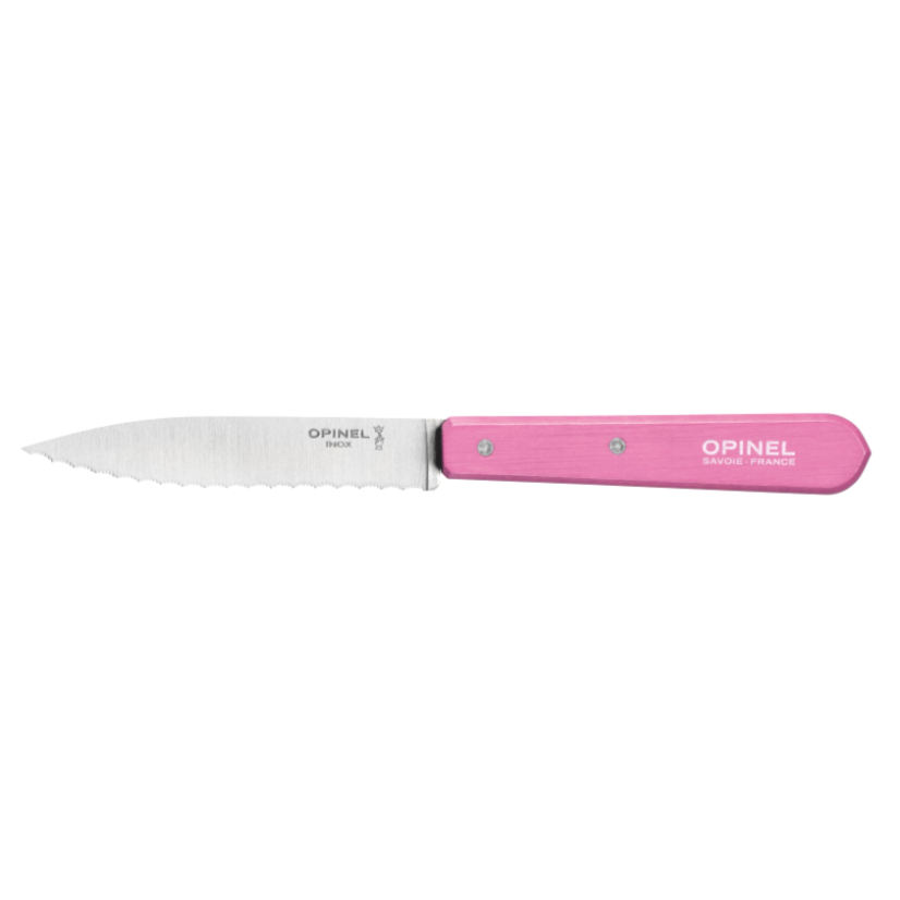 Opinel Les Essentiels N°113 serrated paring knife 10 cm, pink, 002036